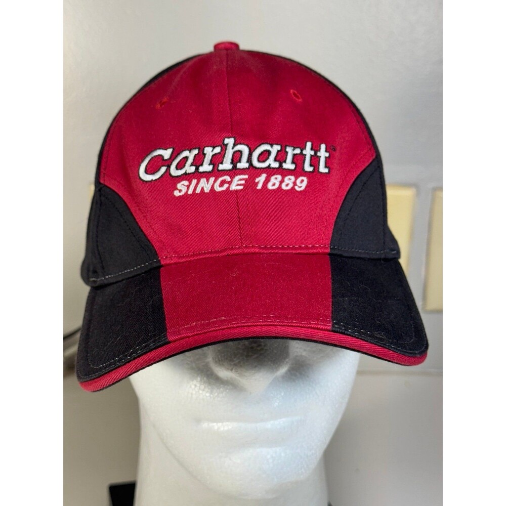 Vintage Carhartt OSFA Hat Cap Red Black